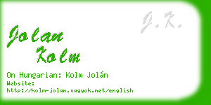 jolan kolm business card