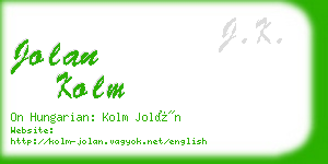 jolan kolm business card